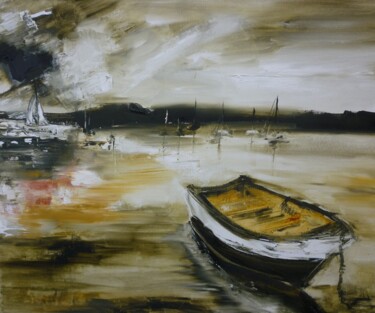 Peinture intitulée "La barque à Paulo" par Christelle Veron Cherbonnier, Œuvre d'art originale