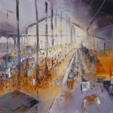 Painting titled "Gare du Nord" by Christelle Veron Cherbonnier, Original Artwork