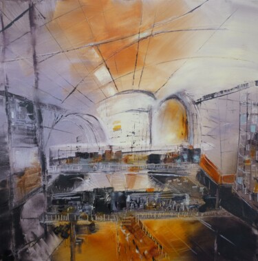 Painting titled "Gare de Rennes" by Christelle Veron Cherbonnier, Original Artwork