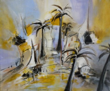 Peinture intitulée "Des palmiers pour r…" par Christelle Veron Cherbonnier, Œuvre d'art originale, Acrylique