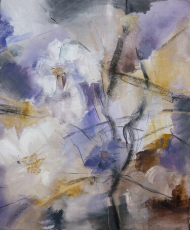 Картина под названием "Tropical flowers" - Christelle Veron Cherbonnier, Подлинное произведение искусства, Масло