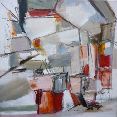 Painting titled "L'atelier de la rue…" by Christelle Veron Cherbonnier, Original Artwork, Acrylic