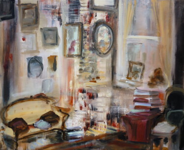 Peinture intitulée "Le salon littéraire" par Christelle Veron Cherbonnier, Œuvre d'art originale, Autre