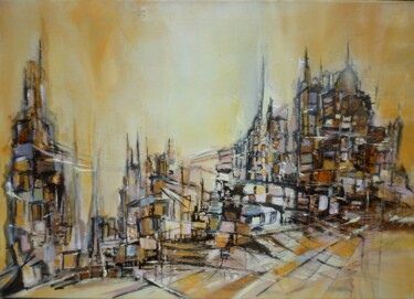 Schilderij getiteld "Barcelona" door Christelle Veron Cherbonnier, Origineel Kunstwerk, Anders