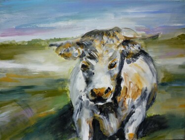 Peinture intitulée "Les vaches de Cléré" par Christelle Veron Cherbonnier, Œuvre d'art originale, Acrylique