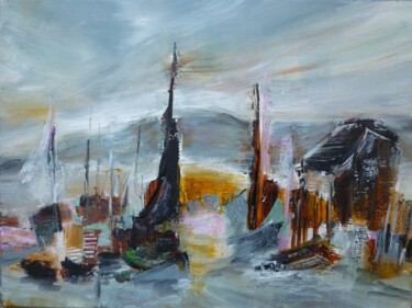 Painting titled "Les voiles du crépu…" by Christelle Veron Cherbonnier, Original Artwork, Acrylic