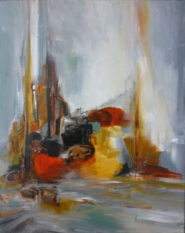 Painting titled "Un accostage en tou…" by Christelle Veron Cherbonnier, Original Artwork, Acrylic