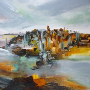 Painting titled "Le hameau des cigal…" by Christelle Veron Cherbonnier, Original Artwork, Acrylic