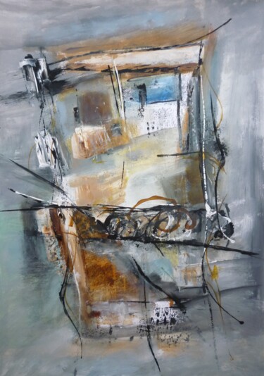 Painting titled "Fenêtres en miroir" by Christelle Veron Cherbonnier, Original Artwork, Other