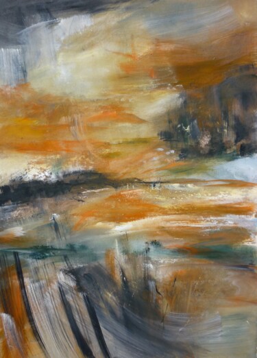 Peinture intitulée "L'étang de la Mer R…" par Christelle Veron Cherbonnier, Œuvre d'art originale, Autre