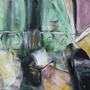 Malerei mit dem Titel "Le salon de musique" von Christelle Veron Cherbonnier, Original-Kunstwerk, Andere