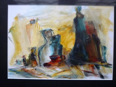 Painting titled "Chez le parfumeur" by Christelle Veron Cherbonnier, Original Artwork, Acrylic