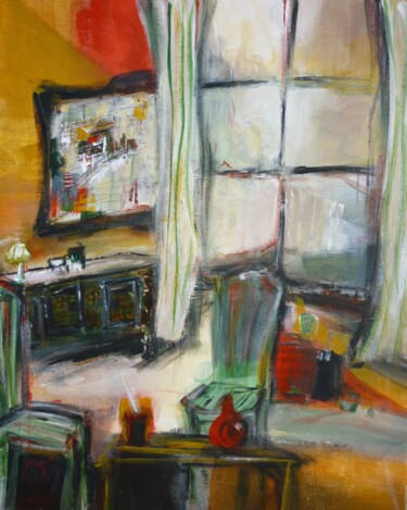 Painting titled "Le salon au tableau…" by Christelle Veron Cherbonnier, Original Artwork, Acrylic