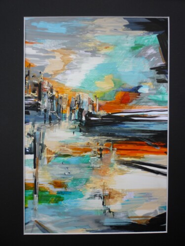 Painting titled "Plage normande" by Christelle Veron Cherbonnier, Original Artwork, Other
