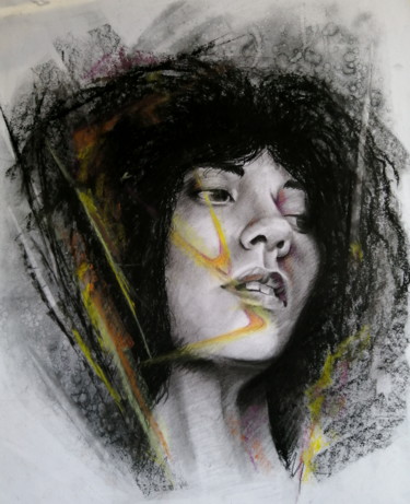 Drawing titled "26.10" by Christelle Fontenoy, Original Artwork, Charcoal