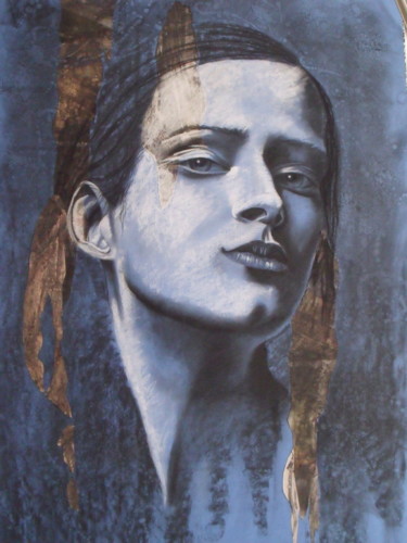 Collagen mit dem Titel "L'aguicheuse" von Christelle Fontenoy, Original-Kunstwerk, Papier