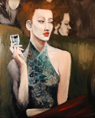 Painting titled "La 2ème femme dans…" by Christelle Delorme, Original Artwork, Oil