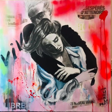 Картина под названием "Libre" - Christelle Delorme, Подлинное произведение искусства, Древесный уголь