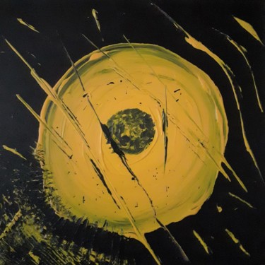 Malerei mit dem Titel "Disk201910" von Christelle Huillery, Original-Kunstwerk, Acryl