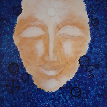 Malerei mit dem Titel "202011B - Zen" von Christelle Huillery, Original-Kunstwerk, Acryl