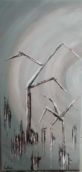 Peinture intitulée "arbres en hiver" par Lafoni, Œuvre d'art originale, Acrylique