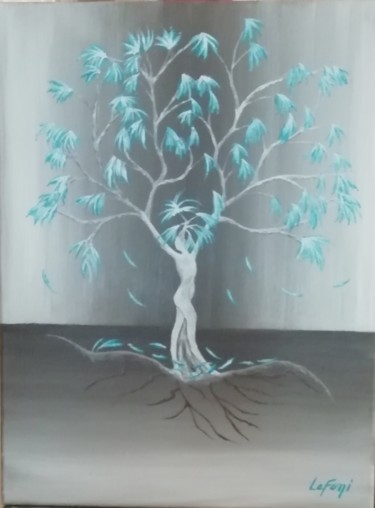 Painting titled "mon arbre de vie" by Lafoni, Original Artwork, Acrylic