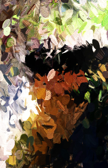 Digital Arts titled "secret-autumn-face.…" by Christelle Marini, Original Artwork, Digital Painting