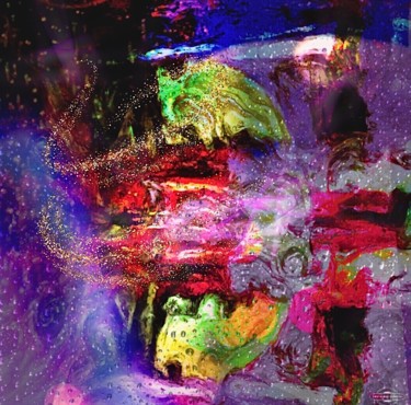 Arts numériques intitulée "Éclosion stellaire." par Christelle Marini, Œuvre d'art originale, Peinture numérique