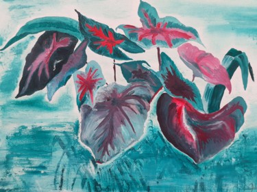 Pintura titulada "Couleurs tropicales" por Christelle Carlton, Obra de arte original, Gouache