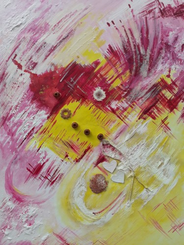 Peinture intitulée "Explosion de couleu…" par Christelle Carlton, Œuvre d'art originale, Gouache
