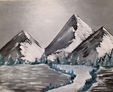 绘画 标题为“Paysage hivernal” 由Christelle Carlton, 原创艺术品, 丙烯