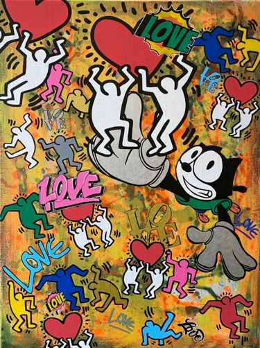 RAIN OF LOVE Painting titled "RAIN OF LOVE" by Céhère, Original Art, Acrylic