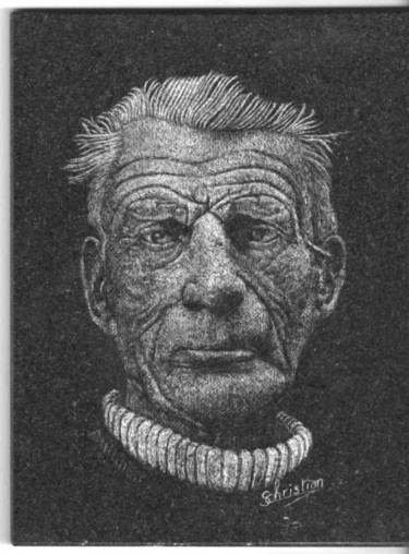 Disegno intitolato "Samuel Beckett" da Christian Schotte, Opera d'arte originale