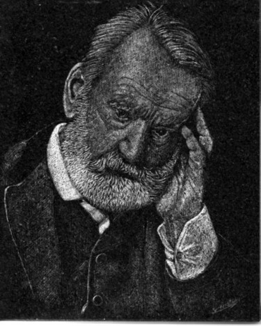 Disegno intitolato "Victor Hugo" da Christian Schotte, Opera d'arte originale