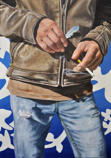 Malarstwo zatytułowany „vos luttes partent…” autorstwa Christian Assel, Oryginalna praca, Akryl Zamontowany na Drewniana ram…