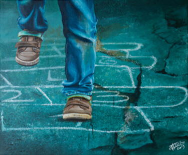 Pintura titulada "Retour à la terre" por Christian Assel, Obra de arte original, Acrílico Montado en Bastidor de camilla de…