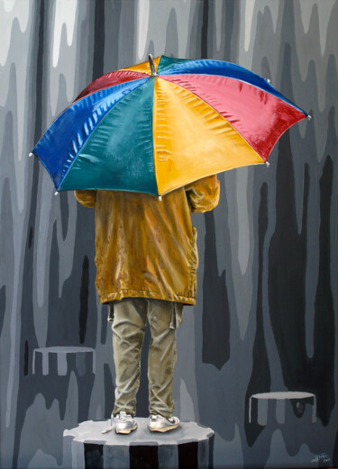 Peinture intitulée "Le pluviomaître" par Christian Assel, Œuvre d'art originale, Acrylique Monté sur Châssis en bois