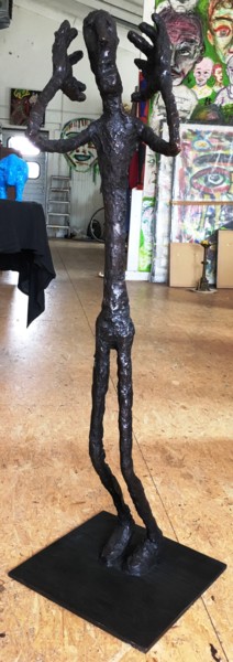 Sculptuur getiteld "Alberto Munch" door Christian Bader, Origineel Kunstwerk, Bronzen