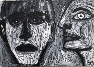 Картина под названием "Duo" - Christian Bader, Подлинное произведение искусства, Акрил Установлен на Деревянная рама для нос…