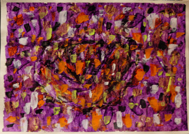 Painting titled "Violet orange 01" by Christian Bailly-Grandvaux, Original Artwork, Acrylic