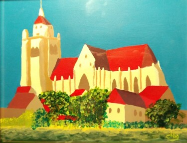 Painting titled "Collégiale_Dole_01" by Christian Bailly-Grandvaux, Original Artwork, Acrylic