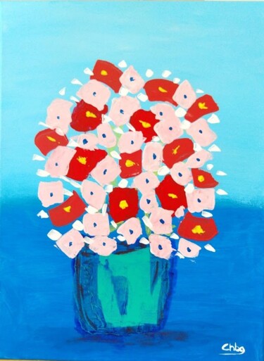 Peinture intitulée "Fleur 003" par Christian Bailly-Grandvaux, Œuvre d'art originale, Acrylique