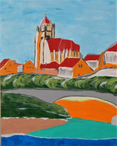 Painting titled "Collégiale_Dole_06" by Christian Bailly-Grandvaux, Original Artwork, Acrylic