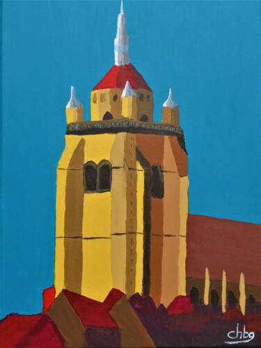 Painting titled "Collégiale_Dole_07" by Christian Bailly-Grandvaux, Original Artwork, Acrylic
