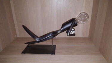 Sculpture titled "Joueur de Rugby" by Christian Barbance, Original Artwork, Metals
