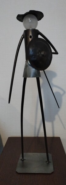 Sculpture titled "Don quichotte" by Christian Barbance, Original Artwork, Metals