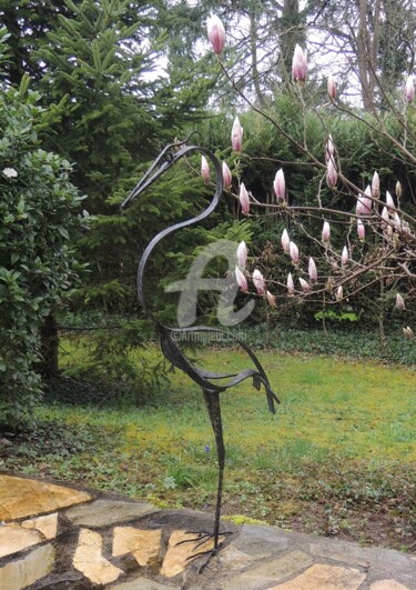 Escultura intitulada "grand-heron-2015web…" por Christian Barland, Obras de arte originais