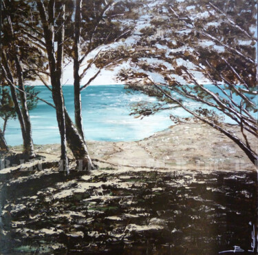 Картина под названием "Vue sous les pins" - B-Lec, Подлинное произведение искусства, Акрил Установлен на Деревянная рама для…