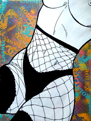 Painting titled "Fishnets" by Christian Berger, Original Artwork, Acrylic