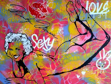 Картина под названием "Narilyn, nude" - Christian Berger, Подлинное произведение искусства, Акрил Установлен на Деревянная р…